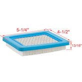 Hipa Pack-of-2 491588S Air Filter for 491588 4915885 399959 Flat Air Cleaner Cartridge 3.5 to 6 HP Engine Lawn Mower w 271933 491435 493537 Pre Filter